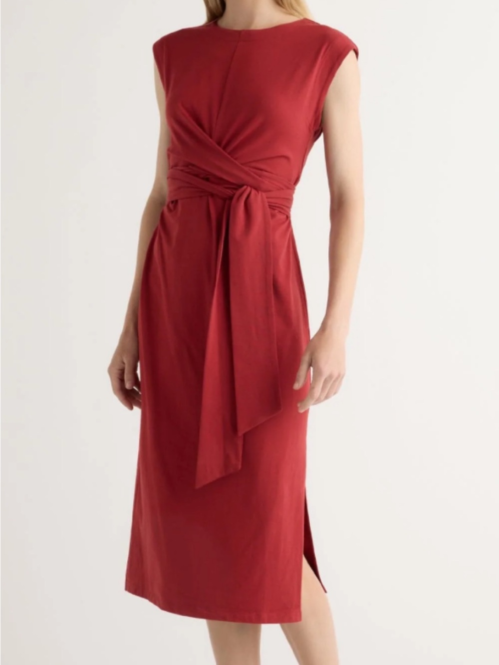 Modern Citizen Fei Tie Front Organic Cotton Dress - Red XL